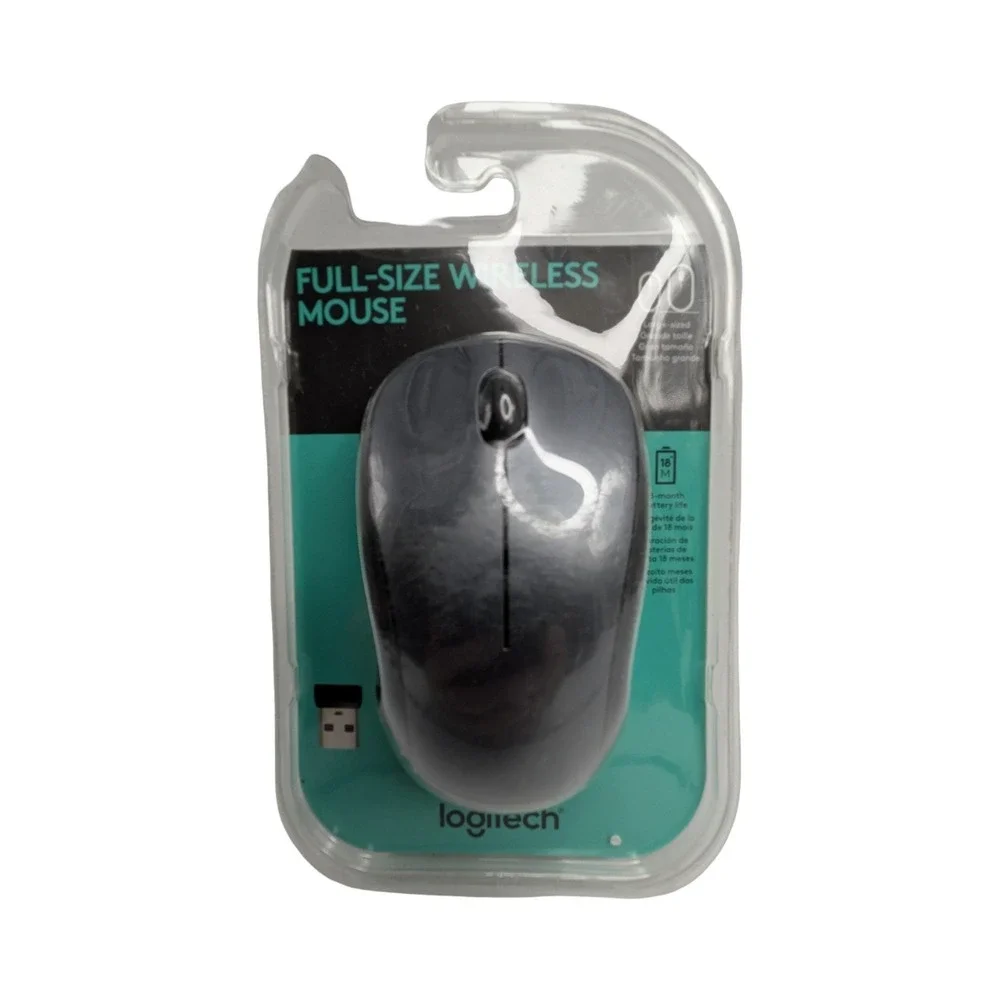 Logitech M190 Full-Size Wireless Mouse Black 18 Month Battery 910-005901 NEW